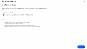 Captura de pantalla de la fuente añadida en NotebookLM